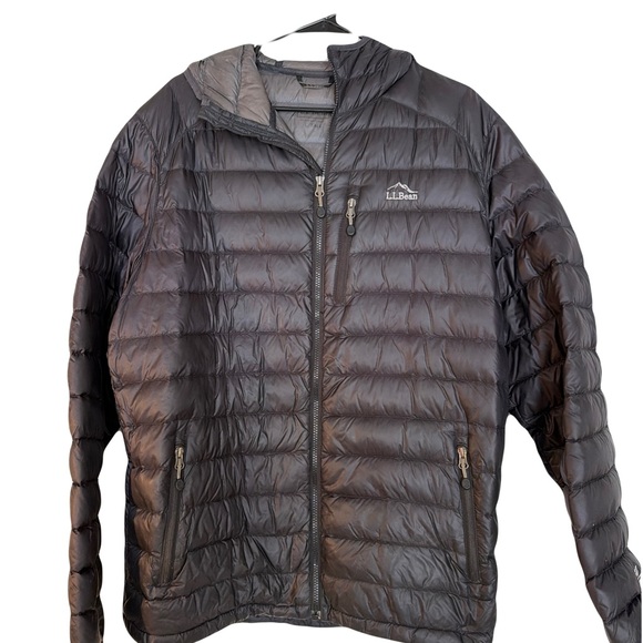 L.L. Bean Men's Black hooded downtek Puffer Jacket size Large tall - Picture 2 of 11